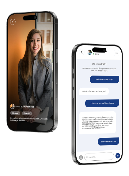 Mockup do aplicativo Trin